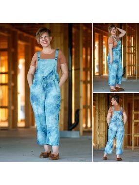 NWT XL RARE LuLaRoe Blue Tie-Dye Juliet Romper